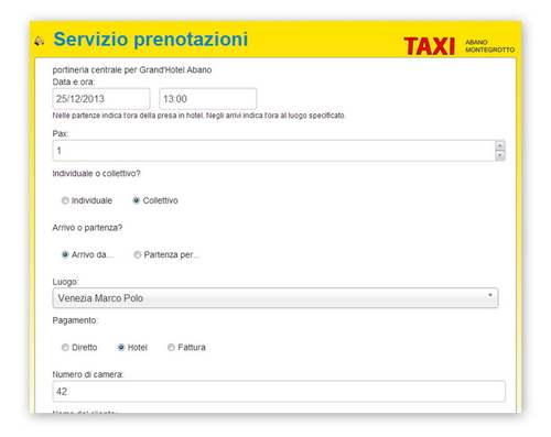 Screenshot of the hotel access for Tam